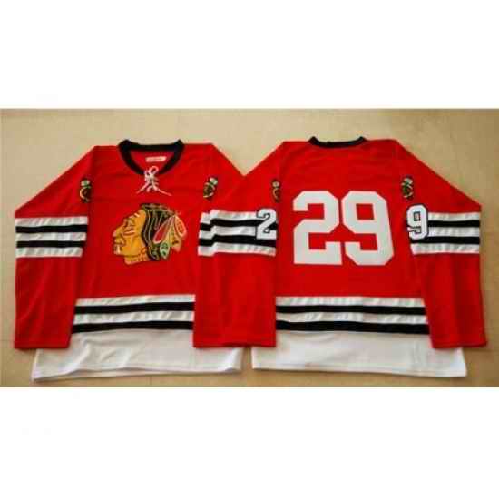 Chicago Blackhawks #29 Bryan Bickell Red Mitchell And Ness 1960-61 Stitched NHL Jersey